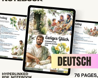 Deutsch Convention 2026 digitale PDF Notizbuch, Eternal Happiness Programm GoodNotes Samsung Notizen Notability