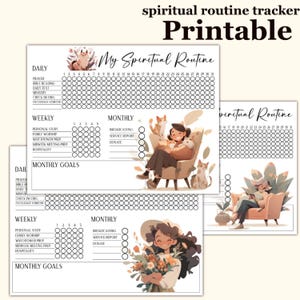 Printable spiritual routine tracker, print notebook spiritual traicking, for personal study, family worship