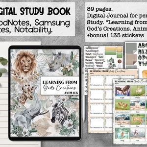 JW studiedierendagboek, digitaal notitieboekje Jehovah’s creaties. GoodNotes studieboek voor kinderen, voor persoonlijke studie.