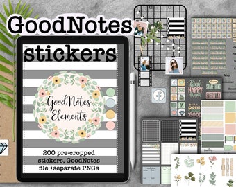 Digital GoodNotes Elements metal grid memo board functional stickers for planners, sticker book, pre-cropped PNG stickers. for iPad planner