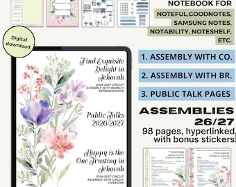 Assemblies and Public Talks Digital PDF notebook 2026 2027 circuit assemlby With Circuit Overseer Branch Representative