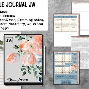 JW Daily Bible notebook journal, GoodNotes, Samsung notes, Noteshelf, pdf iPad hyperlinked, with stickers notability