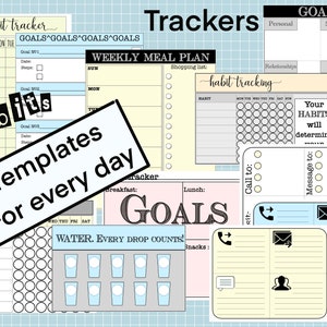 Digital widgets, GoodNotes elements. functional stickers for planners, sticker book, pre-cropped PNG stickers bullet journal . iPad