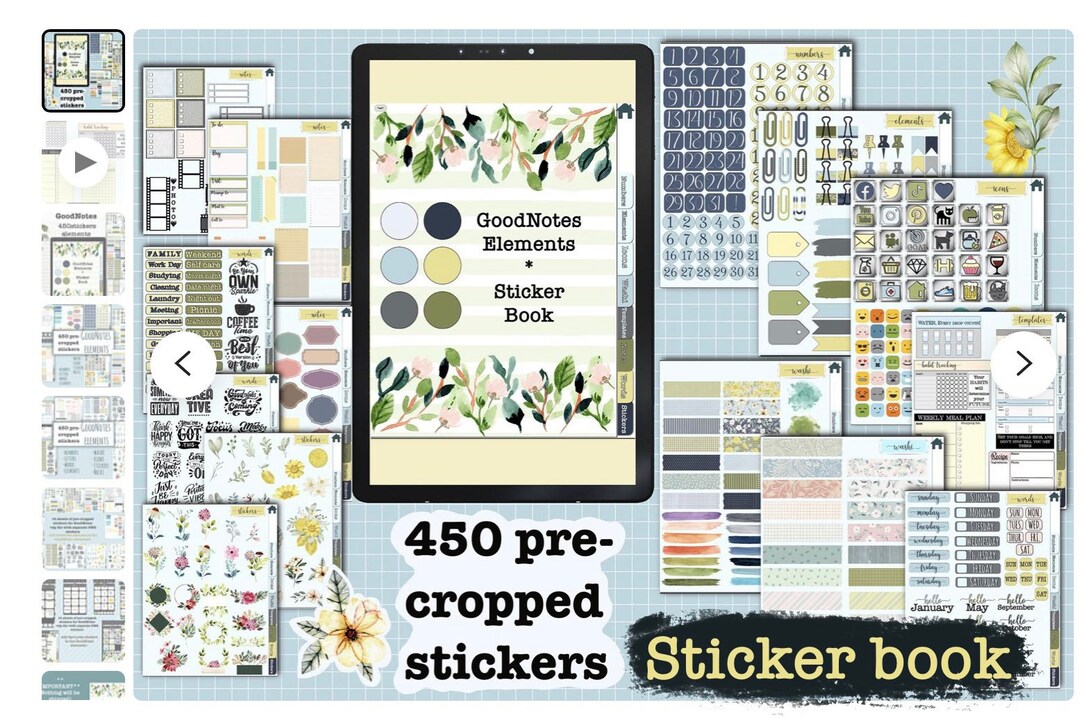 Digital Goodnotes Elements Functional Stickers for Planner and Notebook ...
