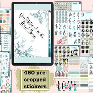 Digital GoodNotes Elements Functional stickers For planner and notebook, sticker book, pre-cropped PNG minimalist style . for iPad planner