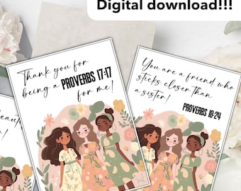 Card friend sister proverbs pioneer gift printable sympathy cards Bible quote encouragement digital scripture