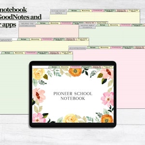 Pioneer school digital notebook for GoodNotes PDF study notebook