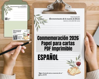 Spanish memorial 2026 letter writing stationery, printable stickers digital download for letter witnessing jw