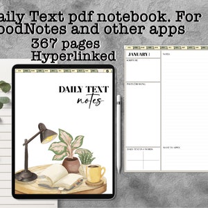 Daily text notes JW, digital notebook examining scriptures. GoodNotes, Samsung notes, Noteshelf, notability, iOS Android. personal study