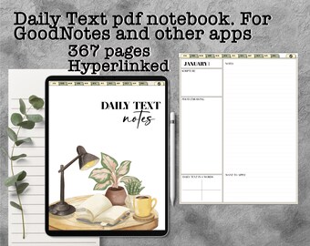 Anotações diárias de texto das Testemunhas de Jeová, caderno digital para estudo das escrituras. GoodNotes, Samsung Notes, Noteshelf, Notability, iOS e Android. Estudo pessoal.