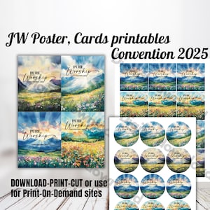 JW Convention 2025-kaart, kaartspeld, cadeaulabel badgesticker, pure aanbidding kinderen visitekaartjes cadeau, rond bemoedigend