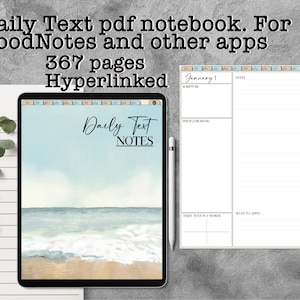 Dagelijkse tekstnotities JW, digitaal notitieboekje waarin de Schriften worden onderzocht. GoodNotes, Samsung-notities, Noteshelf, notability, iOS Android. persoonlijke studie