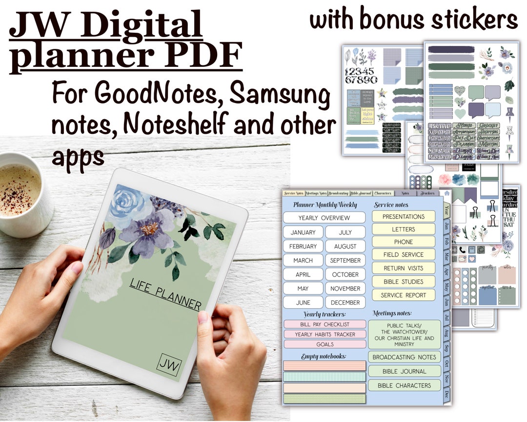 JW Life Planner for Goodnotes Samsung Notes. Meetings Notes Etsy
