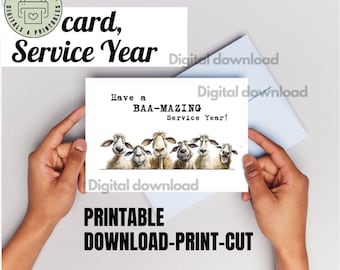 New service year card. Sheep pioneer gift. Enjoy your ministry gift. JW stationary printable greeting card