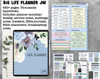 JW Digital Life Planner: Undated, Hyperlinked (PDF)