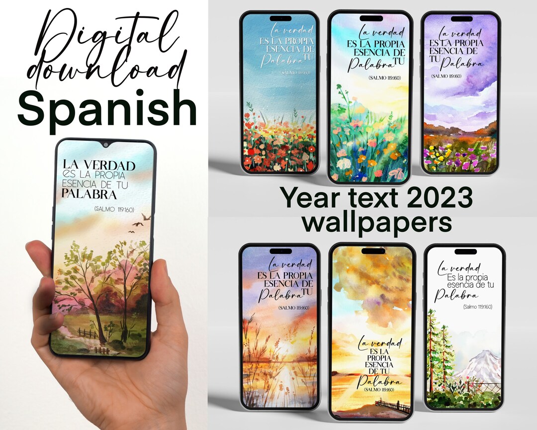 JW Wallpaper Spanish Year Text 2023 Screensaver for Iphone Etsy