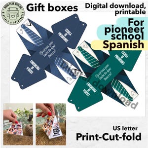 Spanish pioneer school brother gift box printable, gift bag elders pioneers present gift, digital download encouraging printable