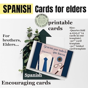 Card For elders thank you Spanish  brothers pioneer printable español tie jacket sympathy Bible quote encouragement digital scripture