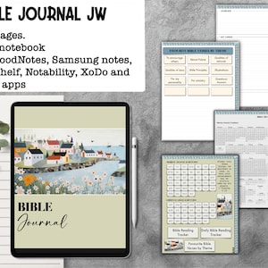 JW Daily Bible notebook journal, GoodNotes, Samsung notes, Noteshelf, pdf iPad hyperlinked, with stickers notability