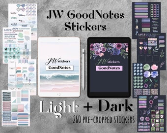 JW Digital Elements stickers for GoodNotes meetings conventions assembly notebook, sticker book, pre-cropped PNG. for iPad planner