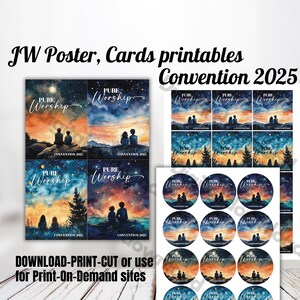 JW Convention 2025-kaart, kaartspeld, cadeaulabel badgesticker, pure aanbidding kinderen visitekaartjes cadeau, rond bemoedigend
