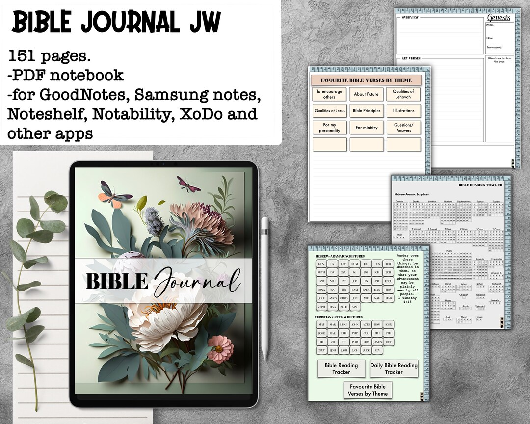JW Daily Bible Notebook Journal, Goodnotes, Samsung Notes, Noteshelf