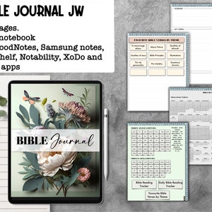 JW Daily Bible notebook journal, GoodNotes, Samsung notes, Noteshelf, pdf iPad hyperlinked, with stickers notability