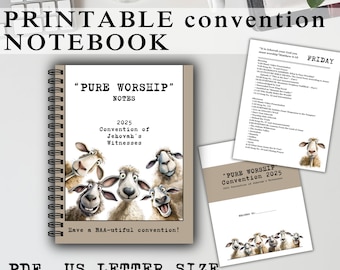 Cuaderno imprimible de la Convención 2025. Cuaderno digital de Adoración Pura, descargable, diario DIY.