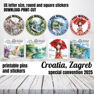 JW Croazia speciale convention 2025 spilla di pura adorazione regalo, adesivo rotondo Zagabria, JW incoraggiante, incoraggiamento di simpatia