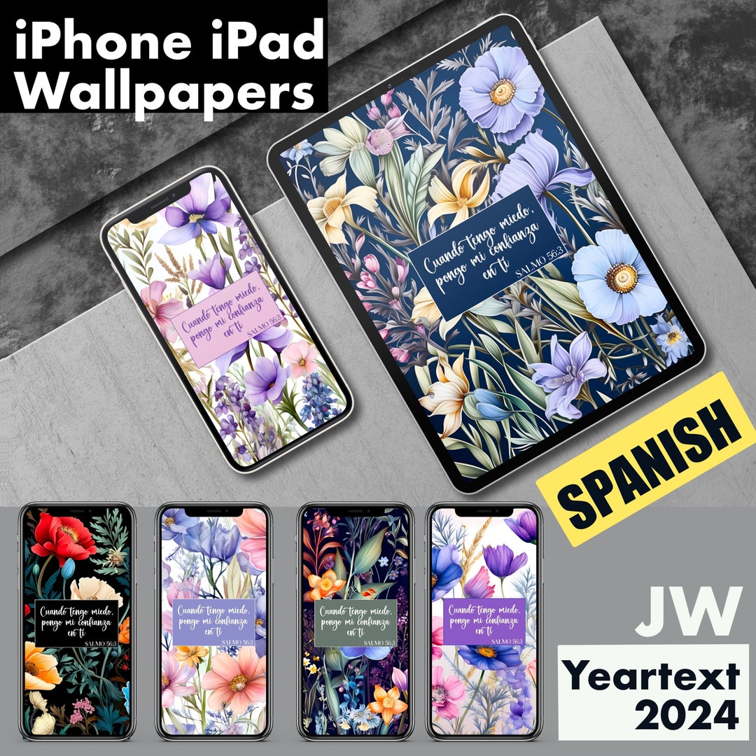 JW Year Text Spanish 2024 Wallpaper Screensaver for iPhone Etsy
