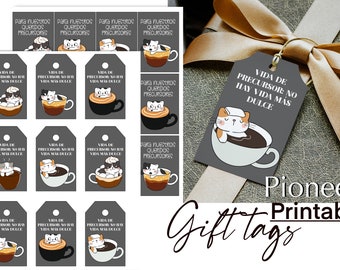 Pioneer Gift tag Spanish pioneers, sticker printable. Thank you Pioneer gift, digital download stationery,