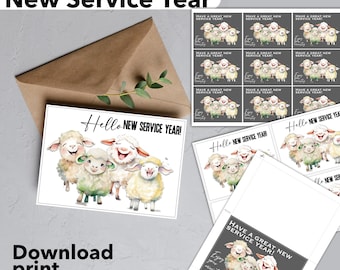 JW New service year card. Sheep pioneer gift. Enjoy your ministry gift. JW stationary printable greeting card
