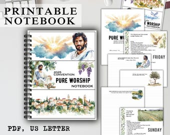 Cuaderno imprimible de la Convención 2025. Cuaderno digital de Adoración Pura, descargable, diario DIY.