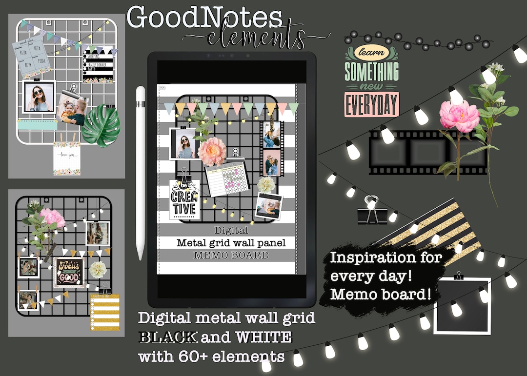 Digital Goodnotes Elements Daily Inspiration Board Functional Stickers ...