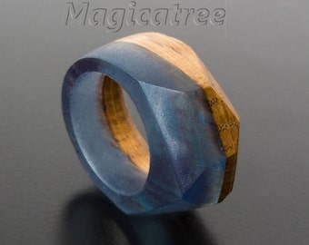 Handmade Wood Resin Ring: Unique Wooden Jewelry Gift