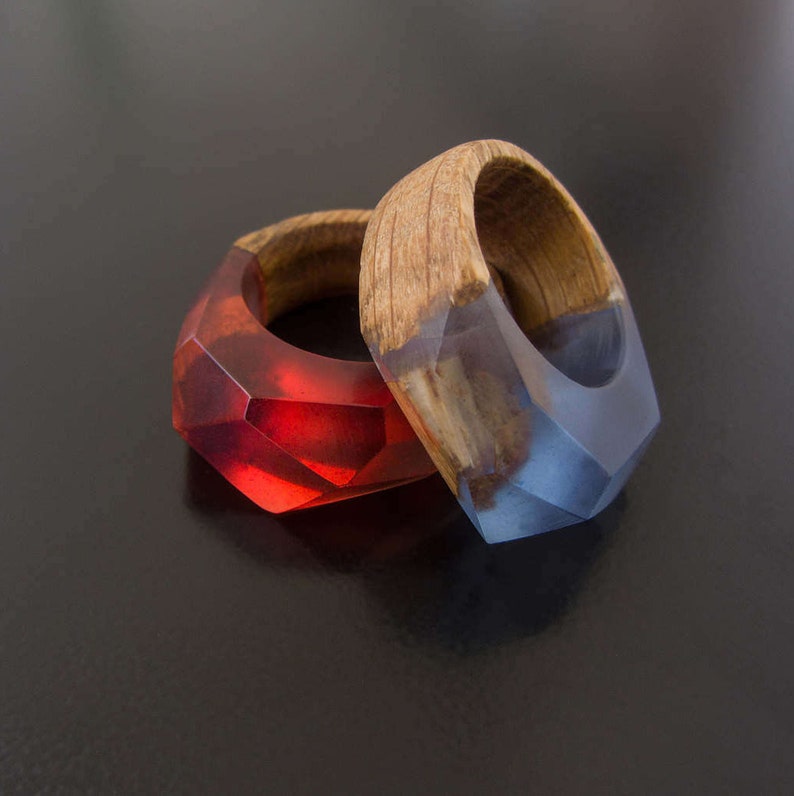 Woman ring Womens wood ring Wooden ring Resin Wood Ring image 1