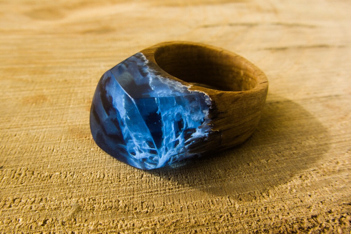 Resin ring Epoxy Resin Wood resin ring Wood ring women Etsy