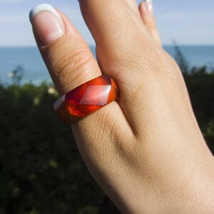 Woman ring Womens wood ring Wooden ring Resin Wood Ring image 2