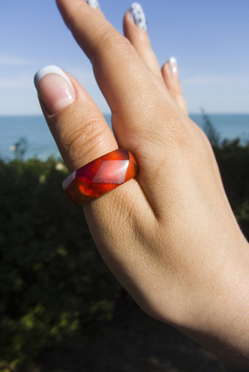 Woman ring Womens wood ring Wooden ring Resin Wood Ring image 2