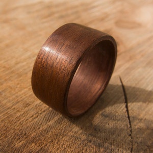 Handmade Bentwood Ring: Sapele & Redwood Unisex Jewelry