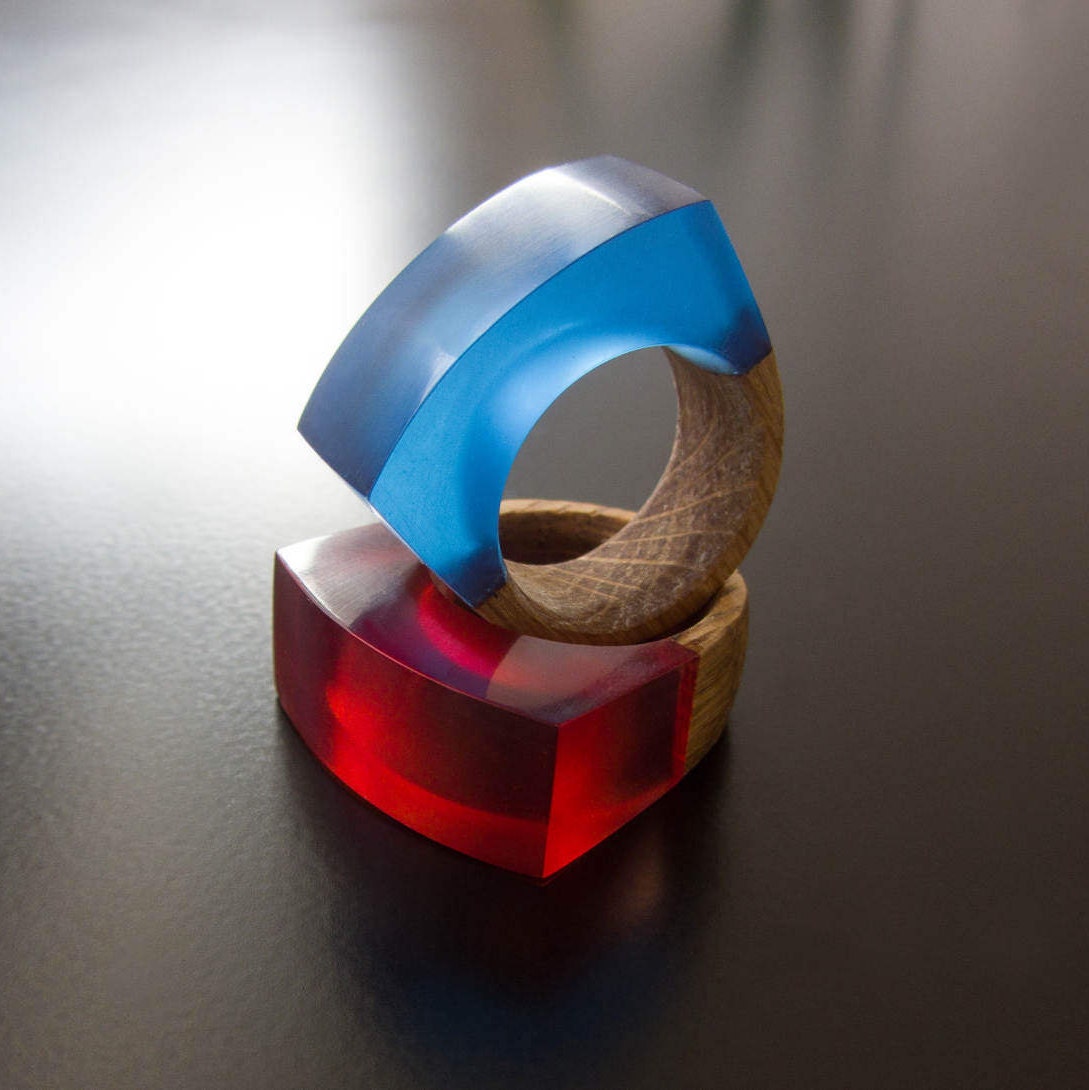 Resin Wood Ring Jewelry Rings Epoxy Resin Wood Resin Etsy