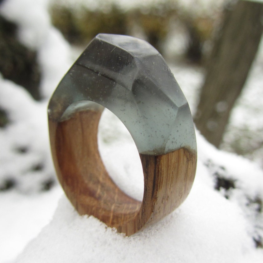 Wood Ring Wooden ring Resin Womens wood ring Epoxy Resin Etsy