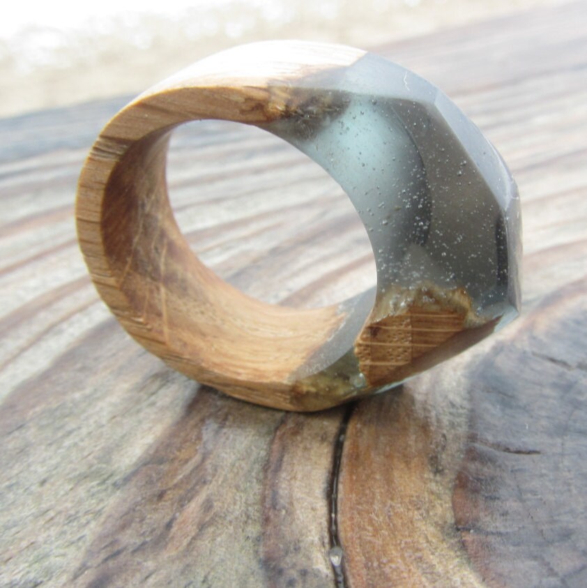 Wood Ring Wooden ring Resin Womens wood ring Epoxy Resin Etsy