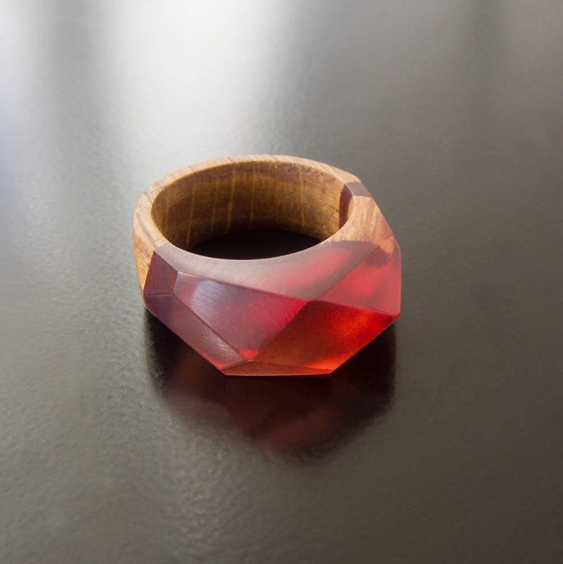 Woman Ring Womens Wood Ring Wooden Ring Resin Wood Ring Etsy