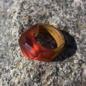 Woman ring Womens wood ring Wooden ring Resin Wood Ring image 7