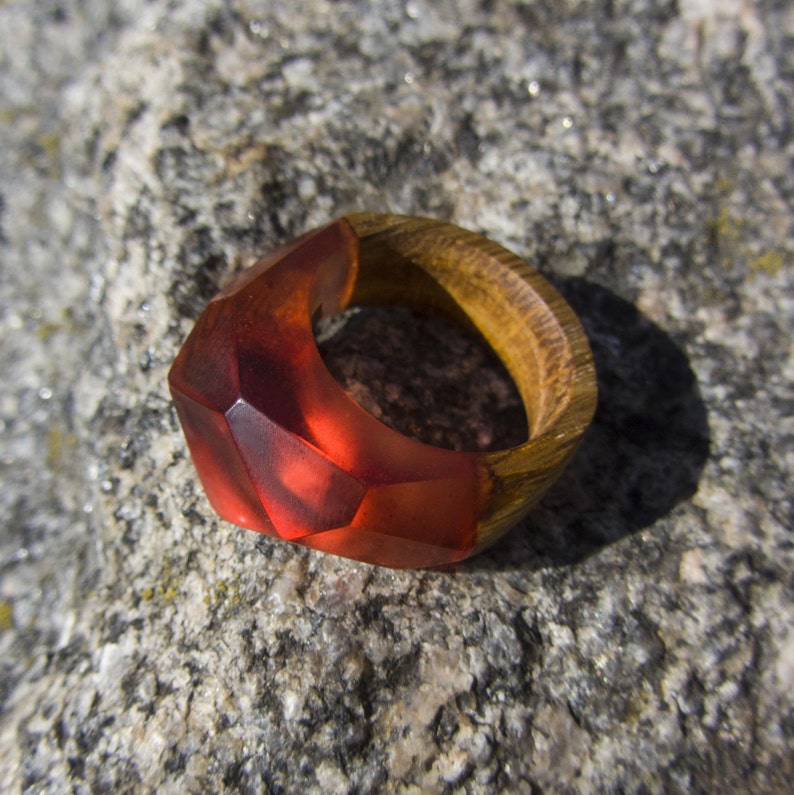 Woman Ring Womens Wood Ring Wooden Ring Resin Wood Ring Etsy