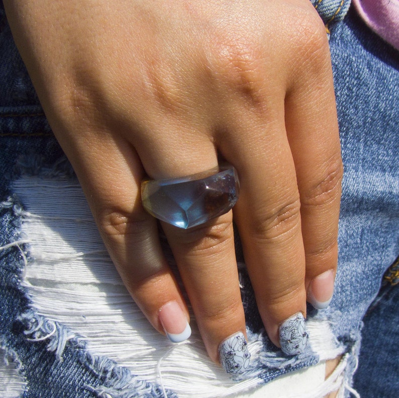 Woman ring Womens wood ring Wooden ring Resin Wood Ring image 8