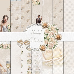 14 Digital Papier Braut Scrapbook Hochzeit Papier Digital Hintergrund Muster Aquarell Textur Scrapbook Album Karte aktiv