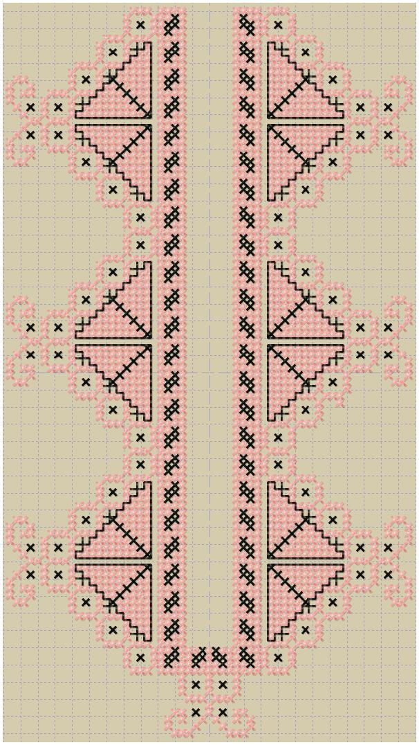 Machine Bulgarian Embroidery Traditional Cross Stitch Ethnic Пазва