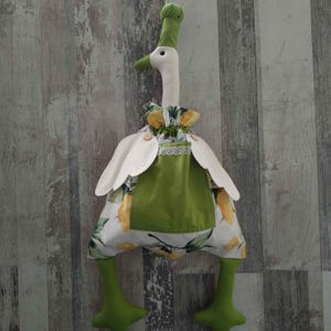 Cute goose plastic bag holder kitchen storage bag Grocery plastic bag kitchen holder organizer cotton doll kitchen lemon green